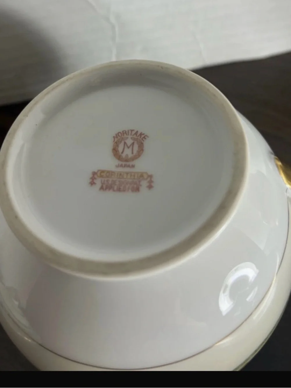 Noritake Vintage Porcelain Sugar Bowl, Creamer, and lemon plate
